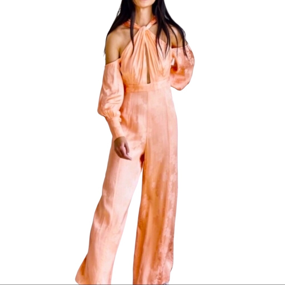 Alice McCall x Free People Iced Guava Memory Lane 2 | XS Peach Satin Rose Print